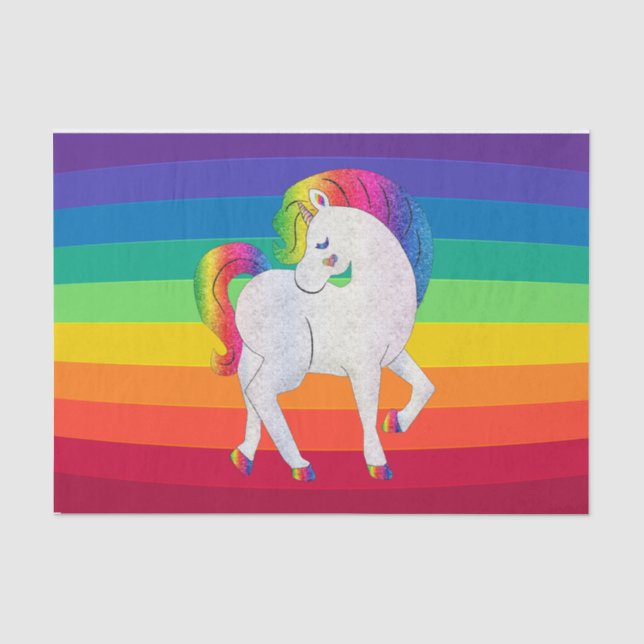 Papier de soie découpage Licorne Arc-en-ciel (Recto)