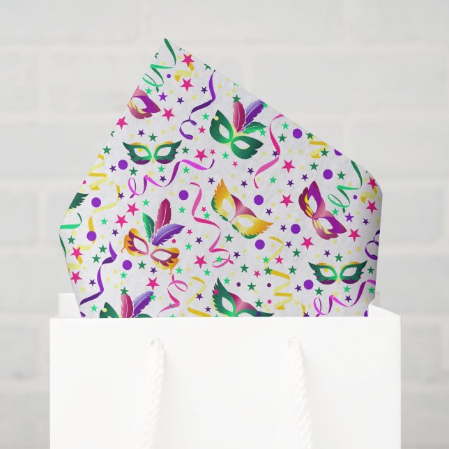Papier de soie découpage masques, Mascarade (Sac cadeau)