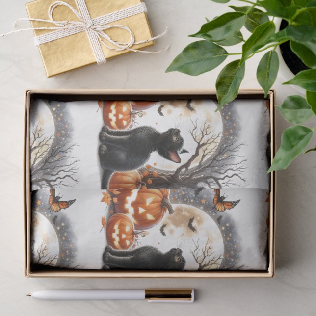 Papier de soie découpé à motifs de chat noir pour  (Cadeau)