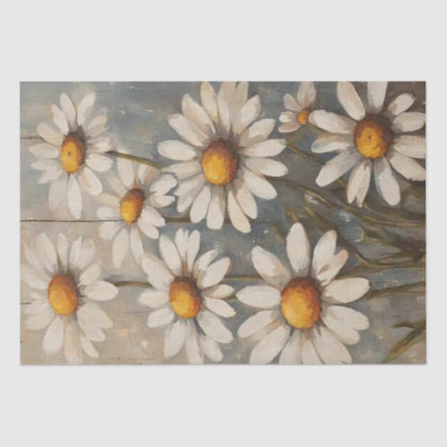 Papier de soie découpé Daisy rustique (Recto)