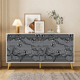 Papier de soie découpé en dentelle noire vintage