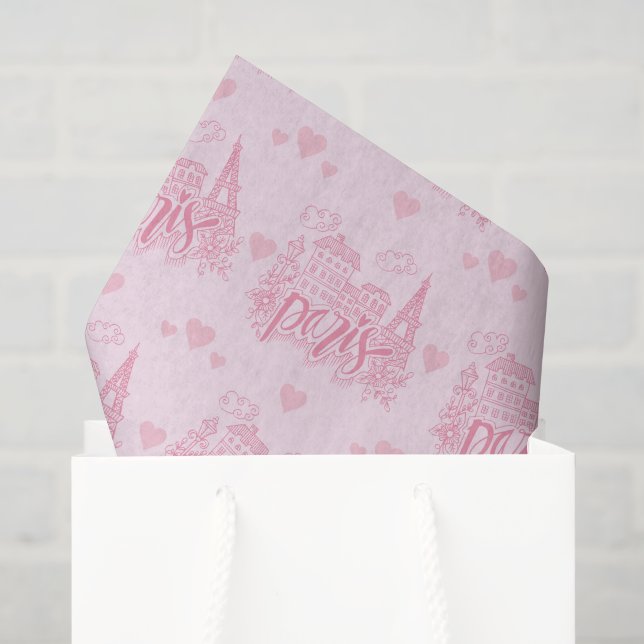 Papier de soie découpe Paris, Tour Eiffel (Sac cadeau)