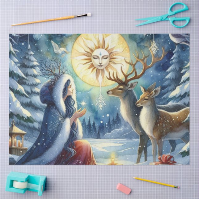 Papier de soie Déesse du solstice d'hiver Forêt-Ce (Artisanat)