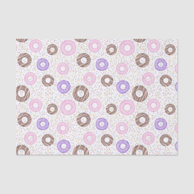 Papier de soie Donuts Délicieux sur fond blanc (Recto)