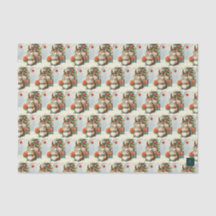 Papier de soie écureuil de Noël vintage