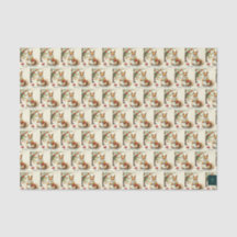 Papier de soie écureuil de Noël vintage