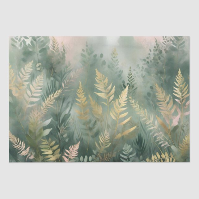 Papier de soie Élégance Forêt Brumeuse (Recto)