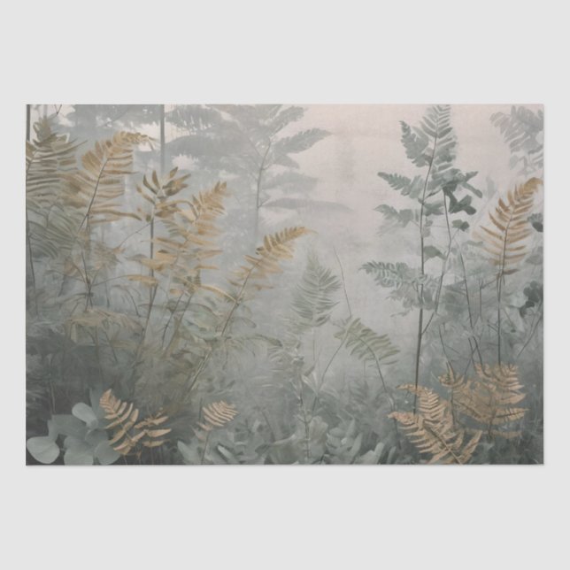 Papier de soie Élégance Forêt Brumeuse (Recto)