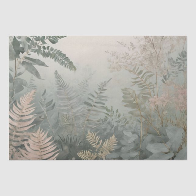 Papier de soie Élégance Forêt Brumeuse (Recto)