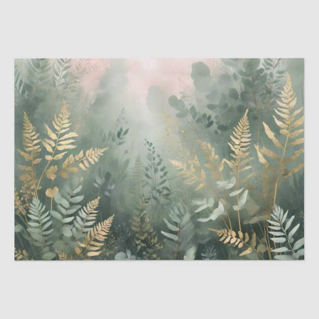 Papier de soie Élégance Forêt Brumeuse (Recto)