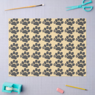 Papier de soie - Empreinte de patte polydactyle su