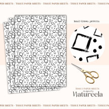 Papier de soie en collage de carrés abstraits noir