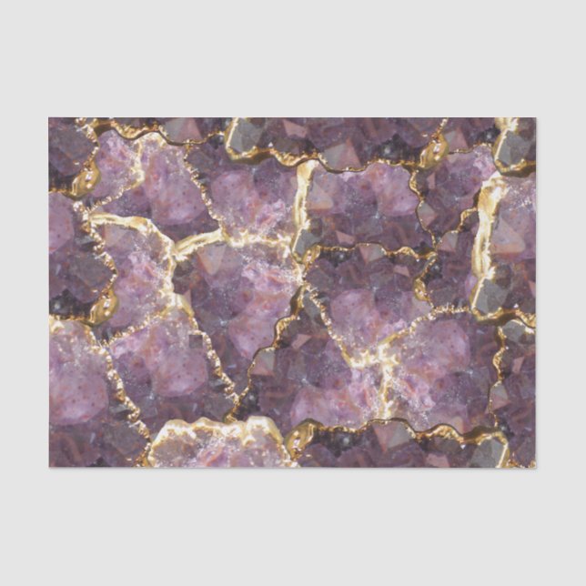 Papier de soie en collage de cristal d'or violet (Recto)