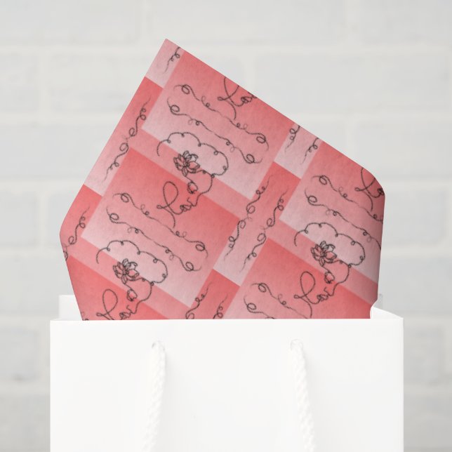 Papier de soie en corail de beauté fluide (Sac cadeau)