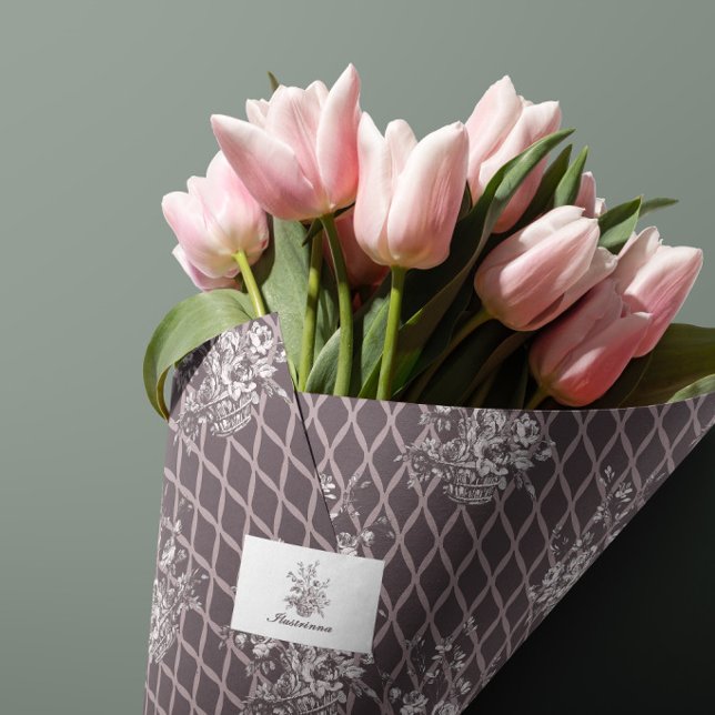 Papier de soie en panier floral charbon (Créateur téléchargé)