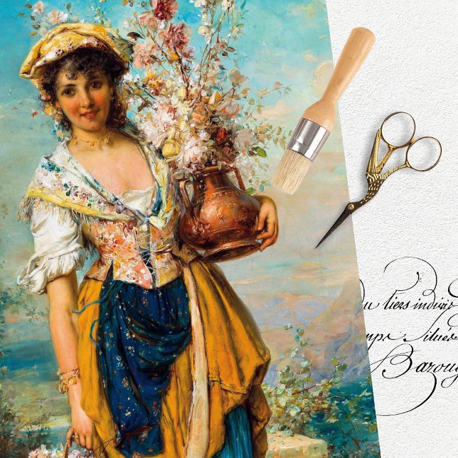 Papier de soie femme vintage Belle Epoque (Créateur téléchargé)