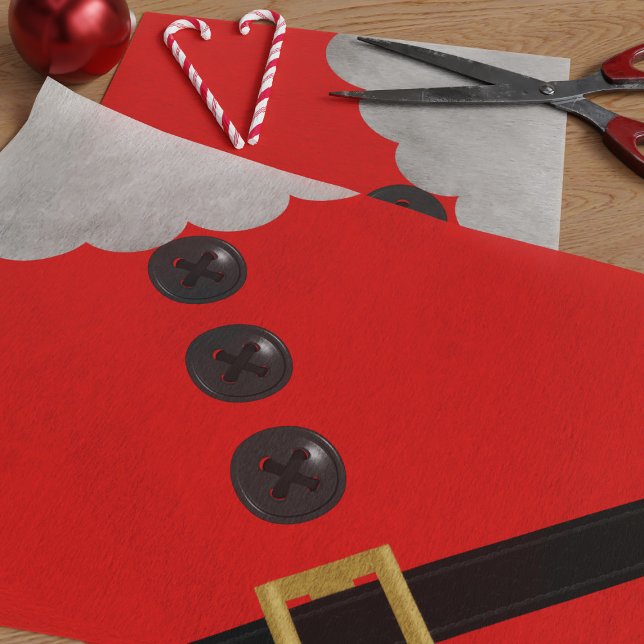 Papier de soie festif tenue de Père Noël rouge de  (A fun and festive red Santa Claus suit inspired tissue paper just for you)