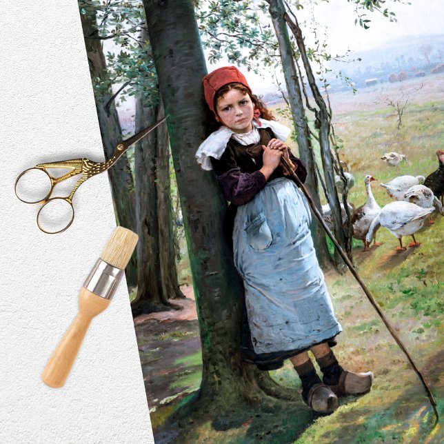 Papier de soie fille vintage oies (Créateur téléchargé)