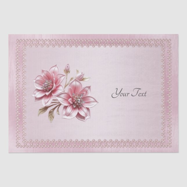 Papier de soie fleurs roses modernes (Recto)