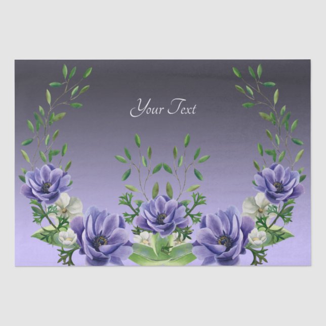 Papier de soie fleurs violettes aquarelle (Recto)