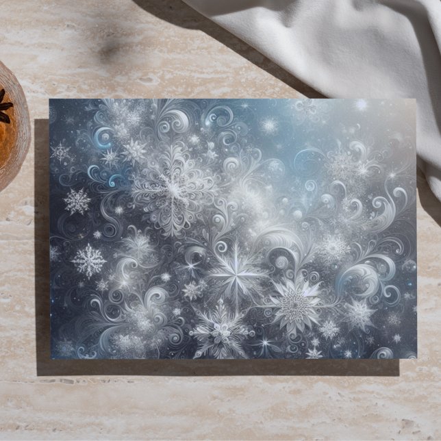 Papier de soie flocon de neige argent et bleu (Créateur téléchargé)