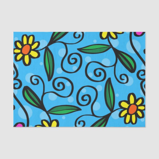 Papier de soie floral abstrait (Recto)