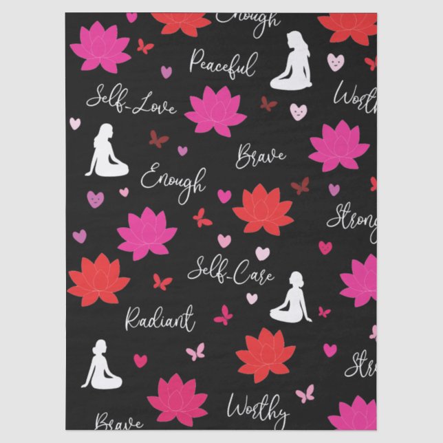 Papier de soie floral d'amour de soi (Recto)