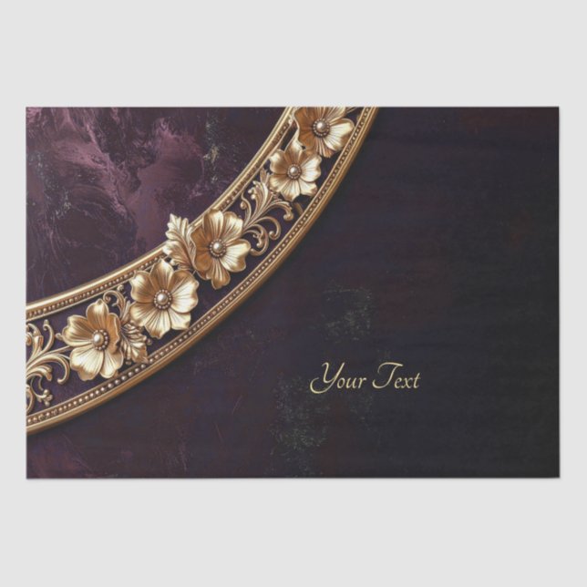 Papier de soie floral doré orné (Recto)