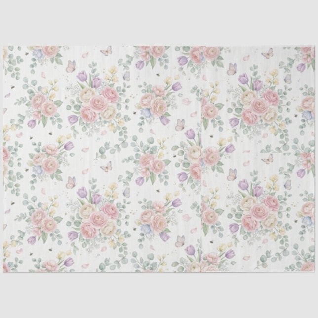 Papier de soie floral élégant (Recto)