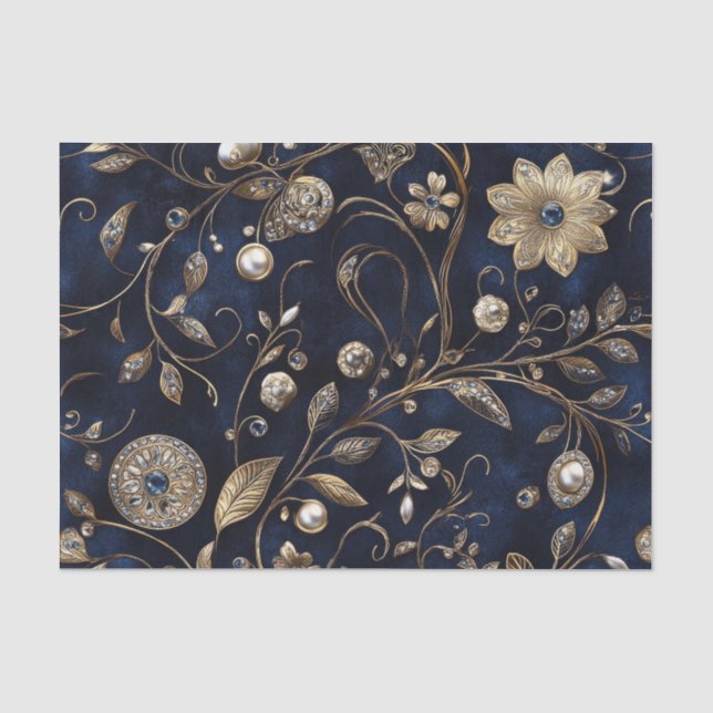 Papier de soie floral élégant vintage (Recto)