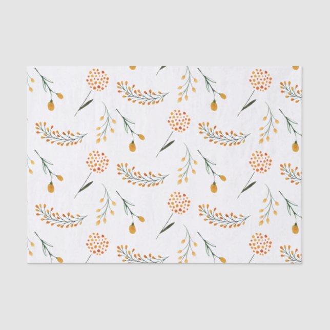Papier de soie floral orange (Recto)