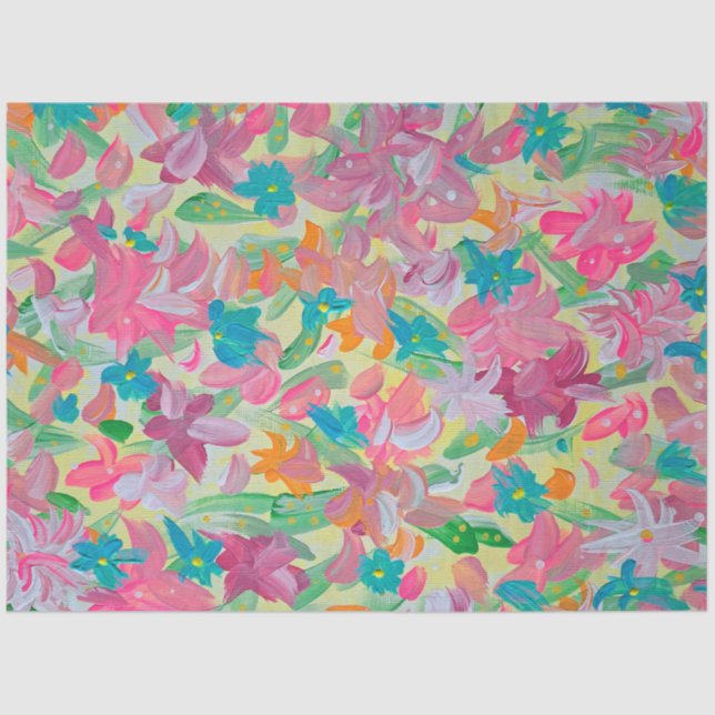 Papier de soie floral pastel ensoleillé (Recto)