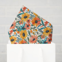 Papier de soie floral rétro Daisy