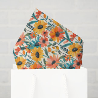 Papier de soie floral rétro Daisy