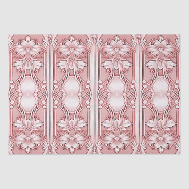 Papier de soie floral rose (Recto)