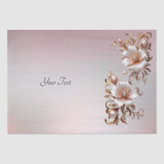 Papier de soie floral rose décoratif