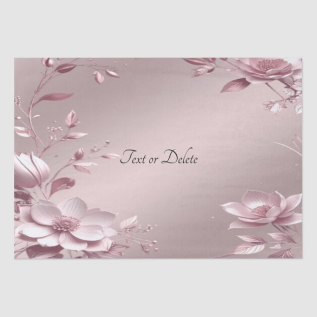 Papier de soie floral rose délicat (Recto)