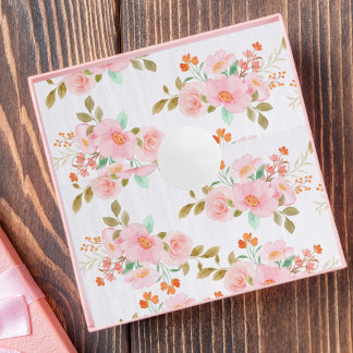 Papier de soie floral rose élégant botanique