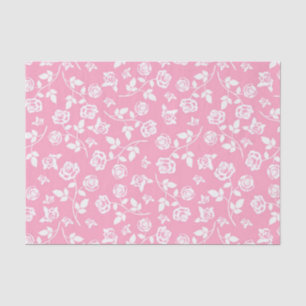 Papier de soie floral rose et blanc/Roses