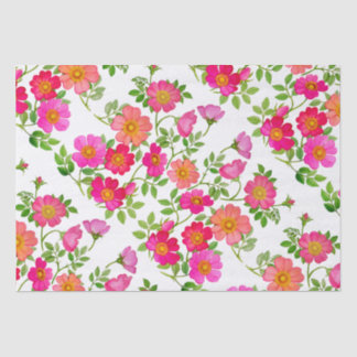 Papier de soie floral Rose sauvage rose