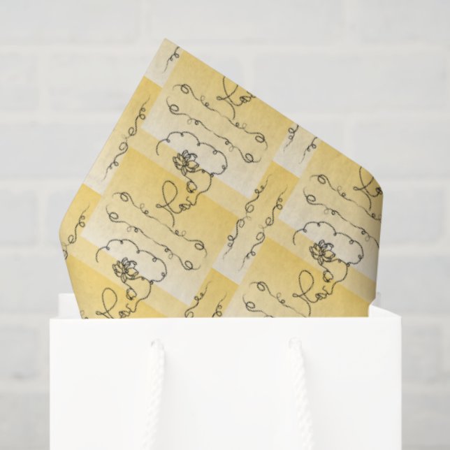 Papier de soie Flowing Beauty Goldenrod (Sac cadeau)