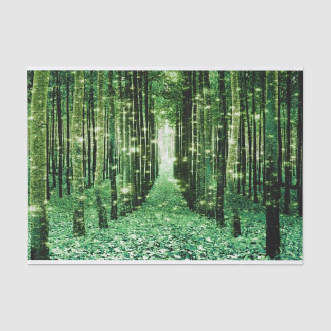 Papier de soie Forêt Magique Verte Mystère (Recto)