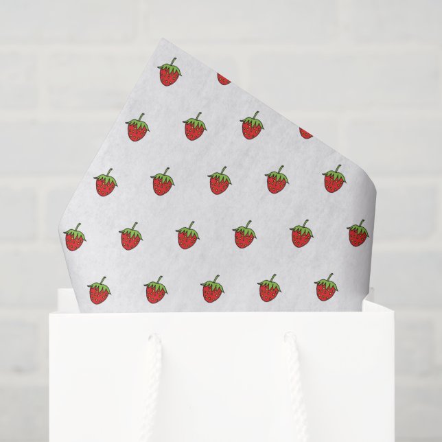 Papier de soie fraise  (Sac cadeau)