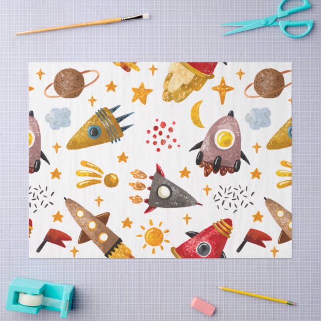 Papier de soie Fusées et Météores (Artisanat)