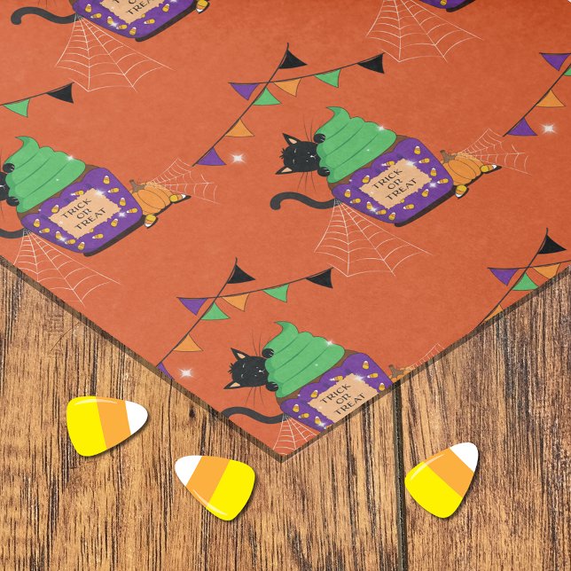 Papier de soie Halloween à motif de chat noir fant (Créateur téléchargé)
