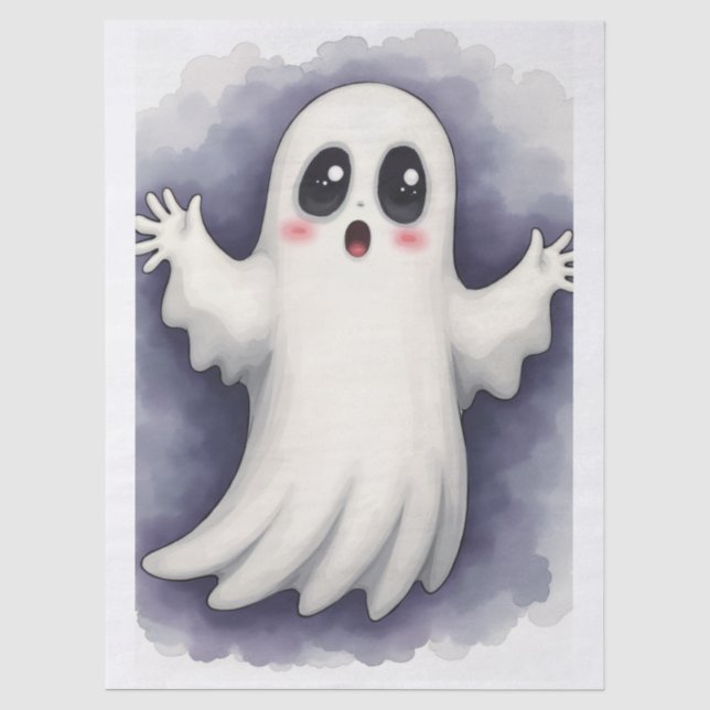 Papier de soie Halloween Fantôme Effrayant (Recto)