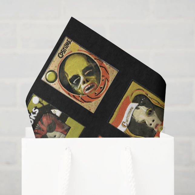 Papier de soie Halloween vintage (Sac cadeau)