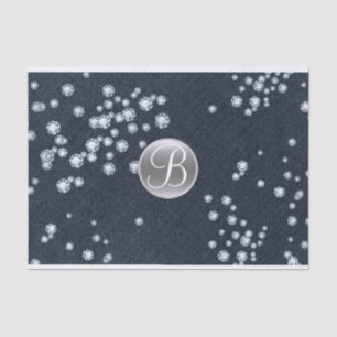 Papier de soie initiale monogramme à paillettes ép