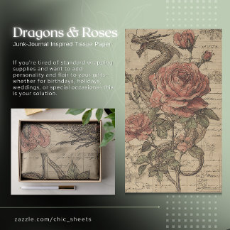Papier de soie inspiré du junk-journal Dragons & R
