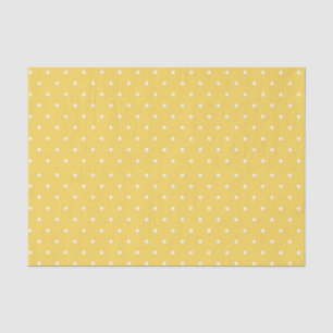 Papier de soie jaune et blanc à pois
